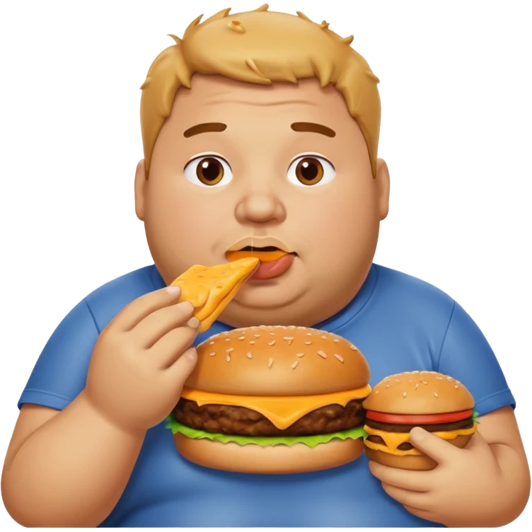 fat guy eating burger emoji