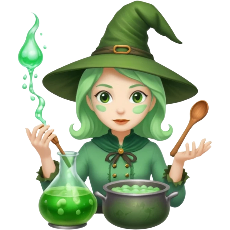 green witch cooking potion emoji