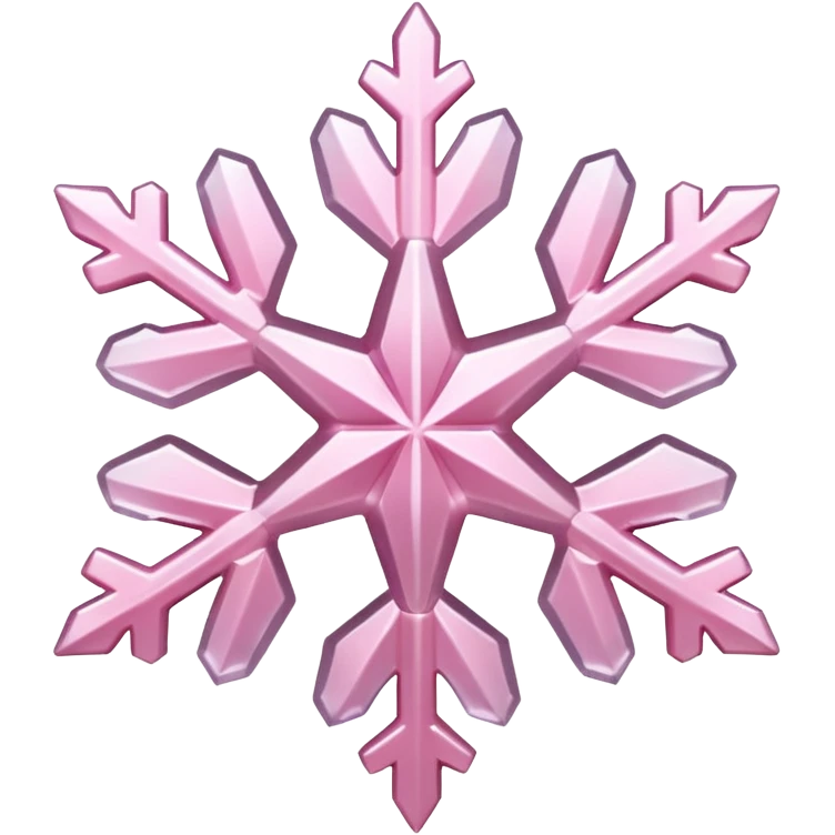 pale pink snow flake 3d bold ice translucent texture emoji