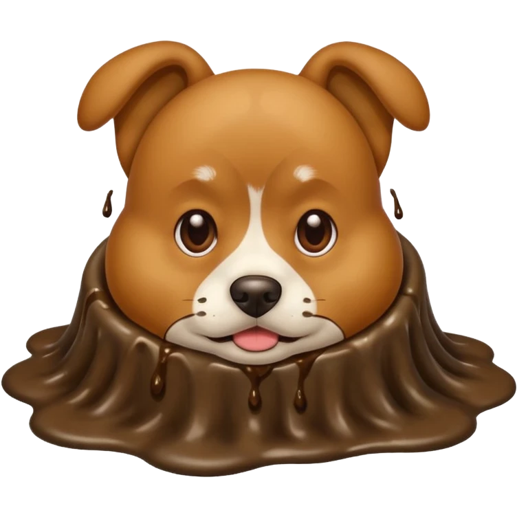 A dog doing a disgusting poo emoji