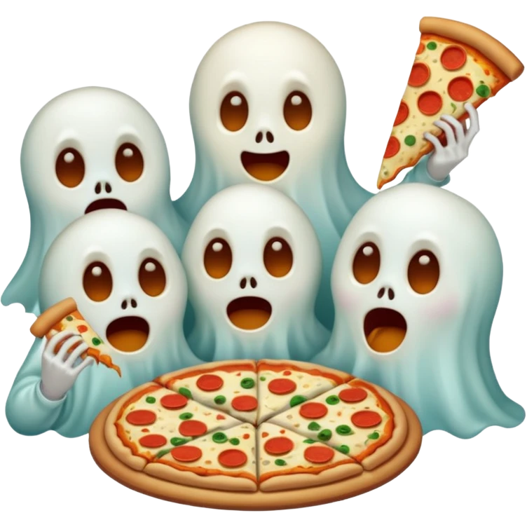 the ghosts are eating pizza emoji