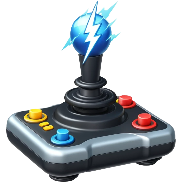 Classic joystick with lightning bolts emoji