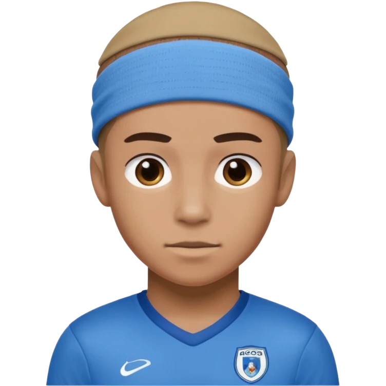 soccer winger with sweatband, blue color. emoji