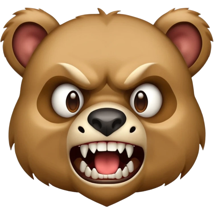 dropbear emoji, aggressive face, bared sharp teeth, attacking emoji