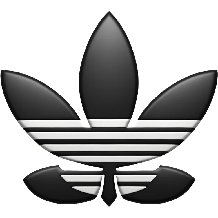 Adidas white stripes black face emoji