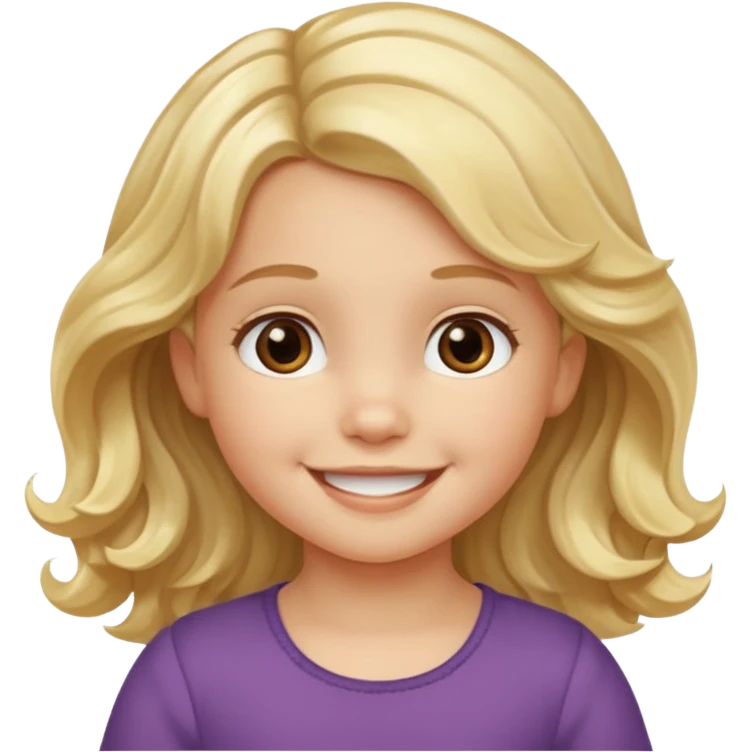 3yr old girl wavy long blond hair brown eyes  emoji