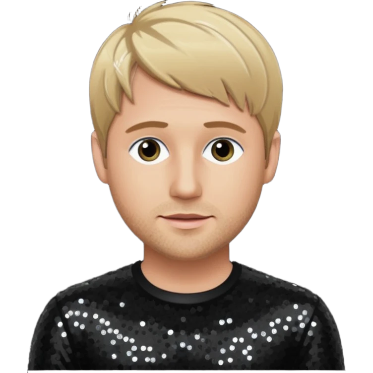 Kian Egan from Westlife with black sequin outfit emoji