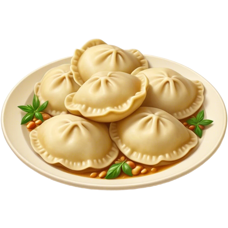 Cinematic Realistic Pierogi Dish Emoji, depicted as tender dumplings filled with savory ingredients rendered with lifelike textures and warm, inviting lighting. emoji