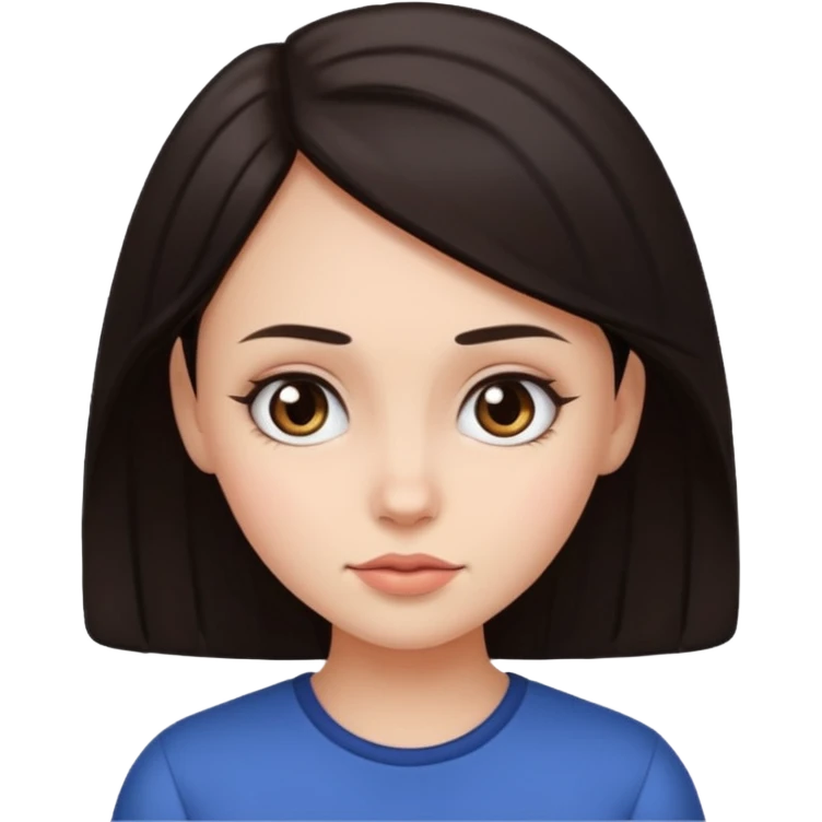 Big forehead girl dark hair emoji
