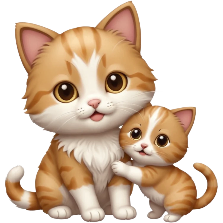 Cute cat playing with puppy emoji
