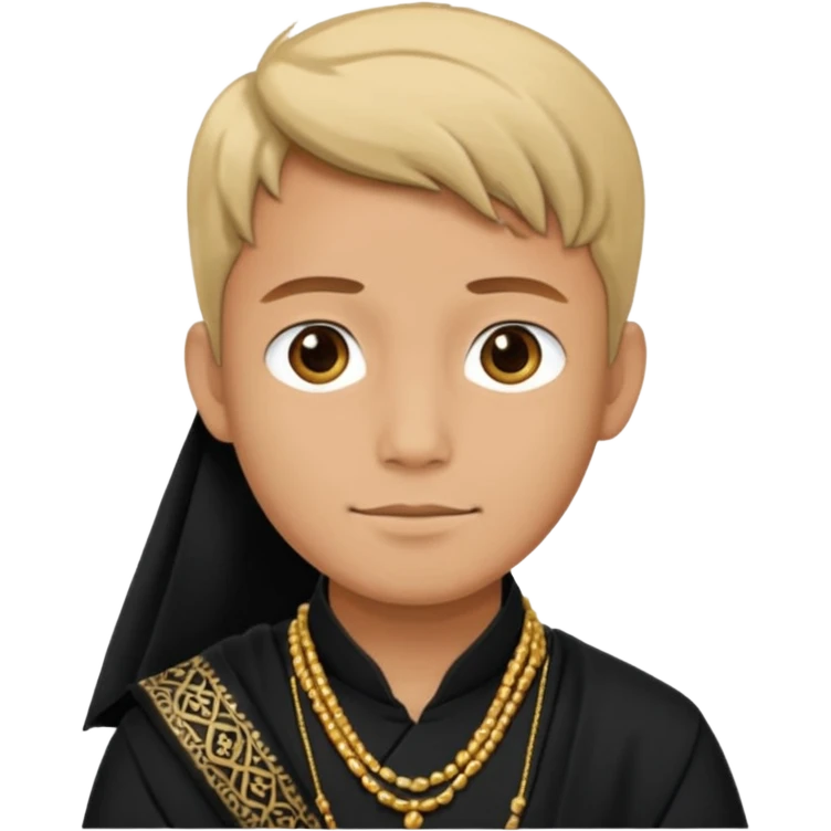 Ken wearing black kurta with shawl emoji