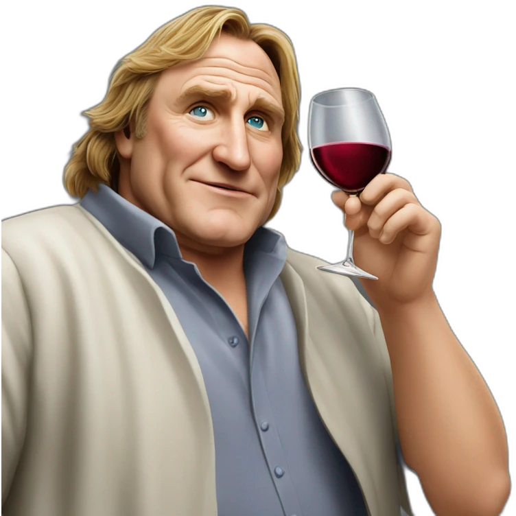 Gérard Depardieu drink wine emoji