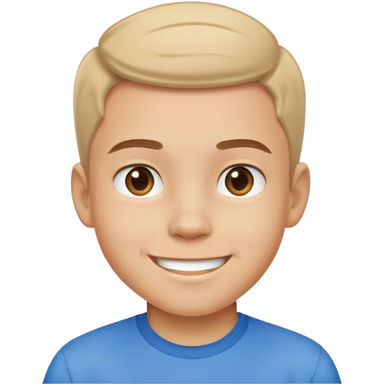smiling boy in blue shirt emoji