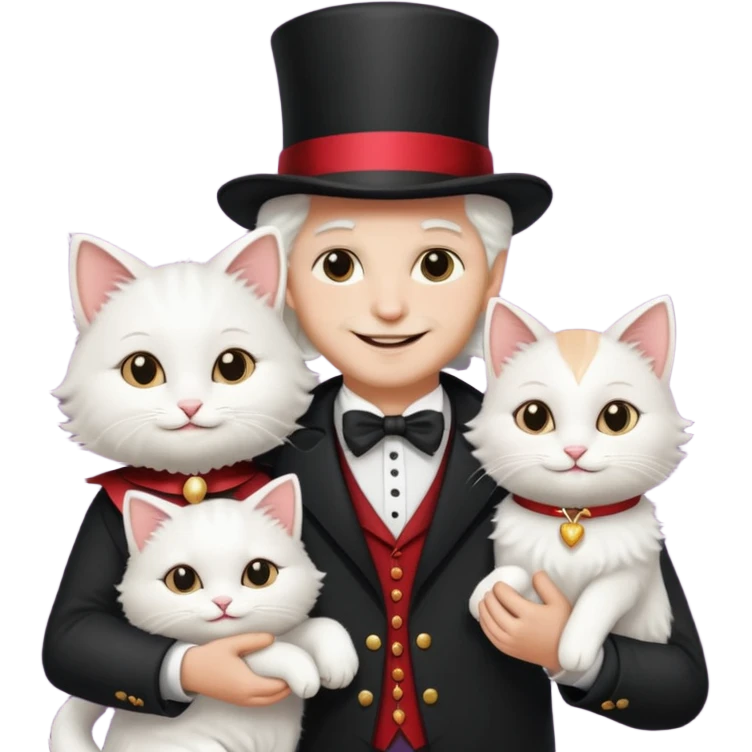 magician couple and their pet cat emoji
