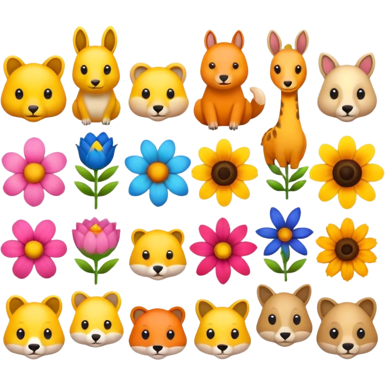 аnimals and flowers emoji