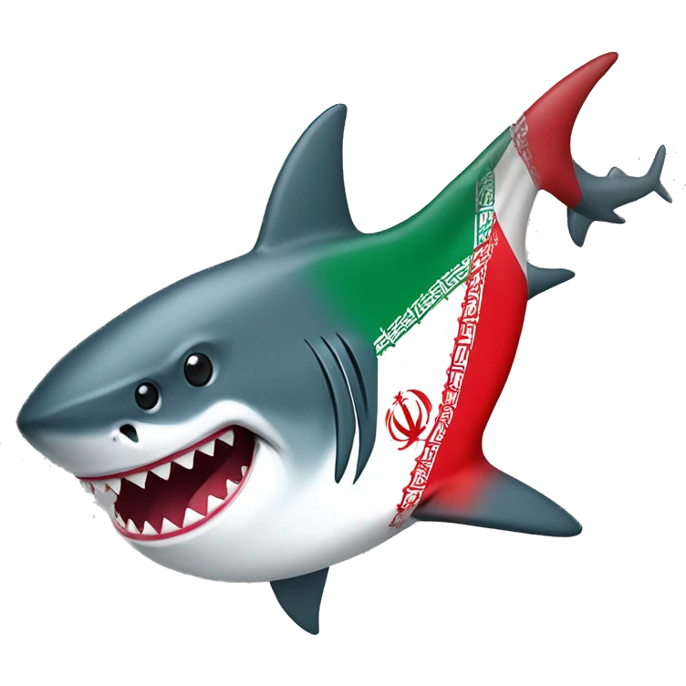 a shark with an iranian flag  emoji
