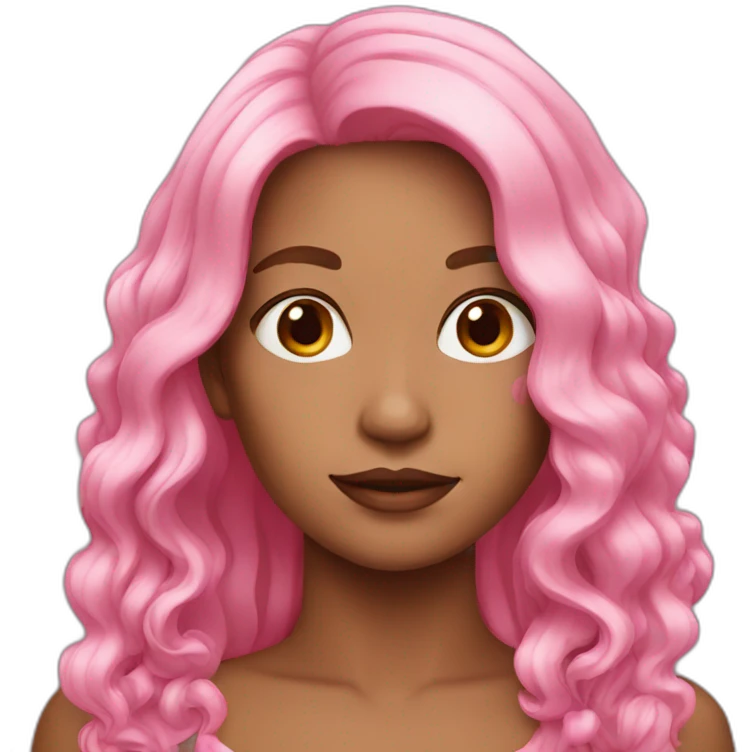 woman pink long hair emoji