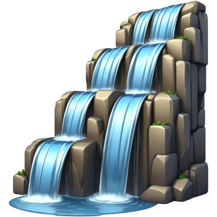 Chrome metallic waterfall emoji