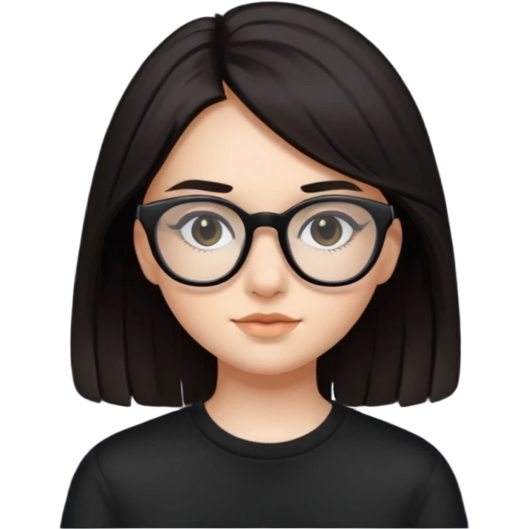 ragazzina di 16 anni mora con occhiali neri emoji
