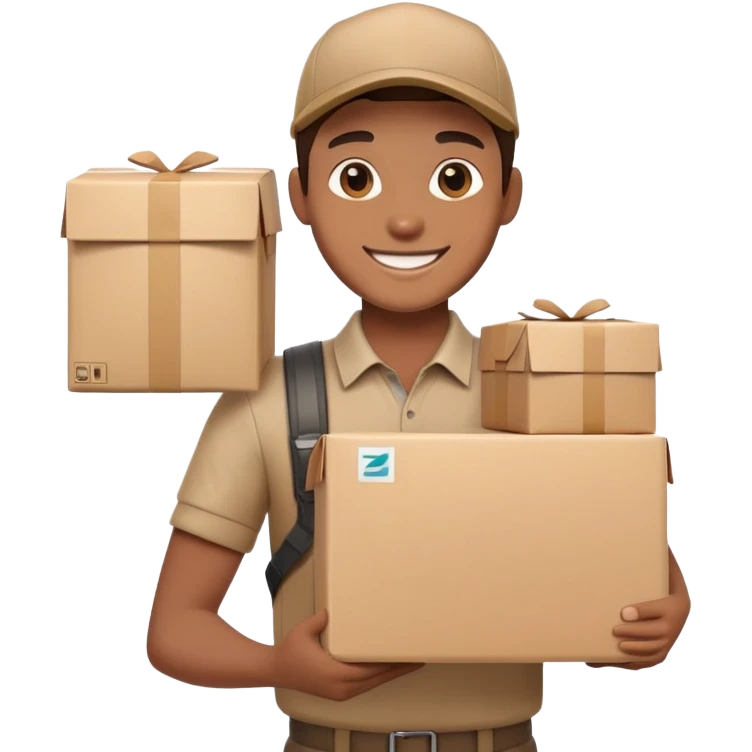 delivery courier with package emoji