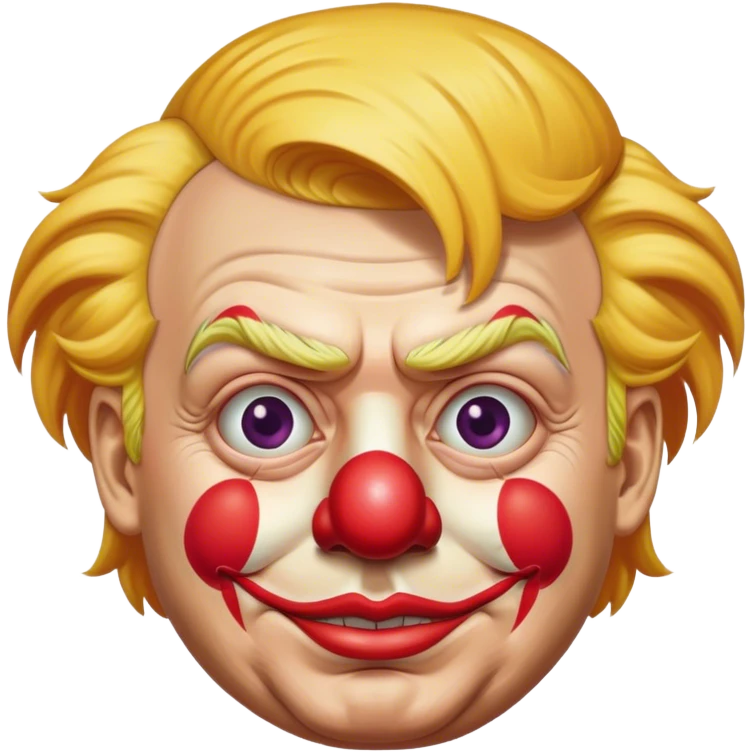 Donald trump as a clown realistic emoji | AI Emoji Generator