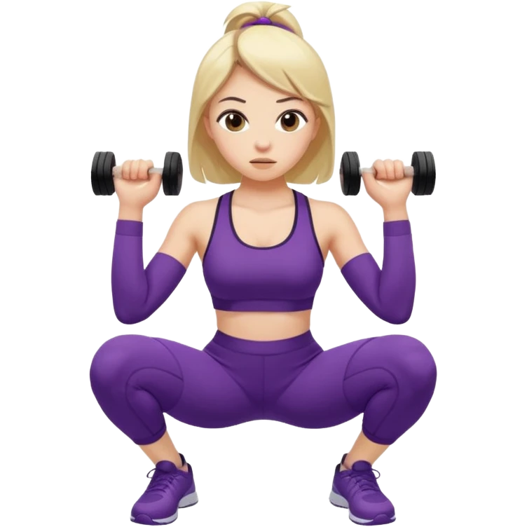 girl doing squat emoji