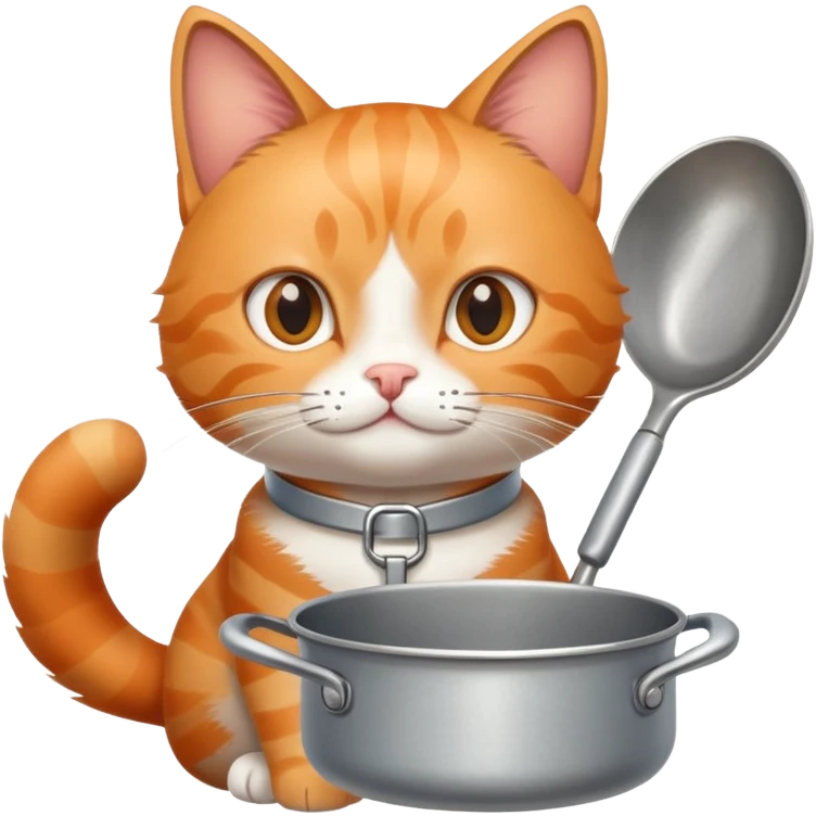 Cat holding a pan emoji
