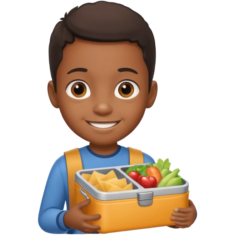 balck child with lunchbox emoji