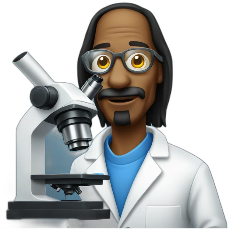 scientist looking like snoop dogg using laser and microscope emoji | AI ...