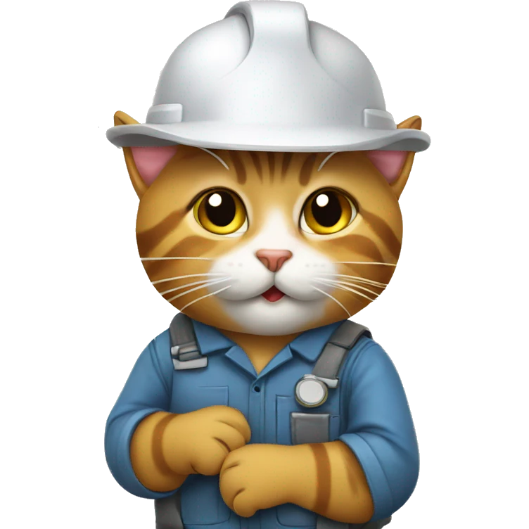 engineer cat blowing kiss emoji