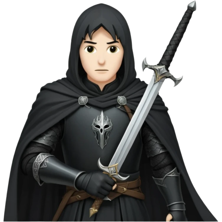 Nazgûl holding a sword, dramatic pose, stylized for Slack emoji, no text emoji