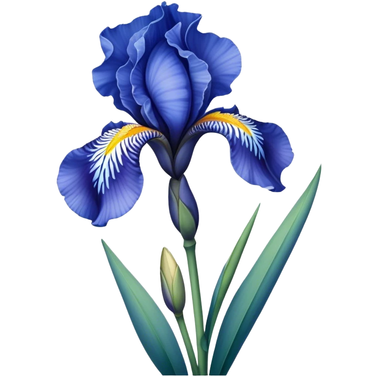single Sky Blue Iris, straight stem emoji