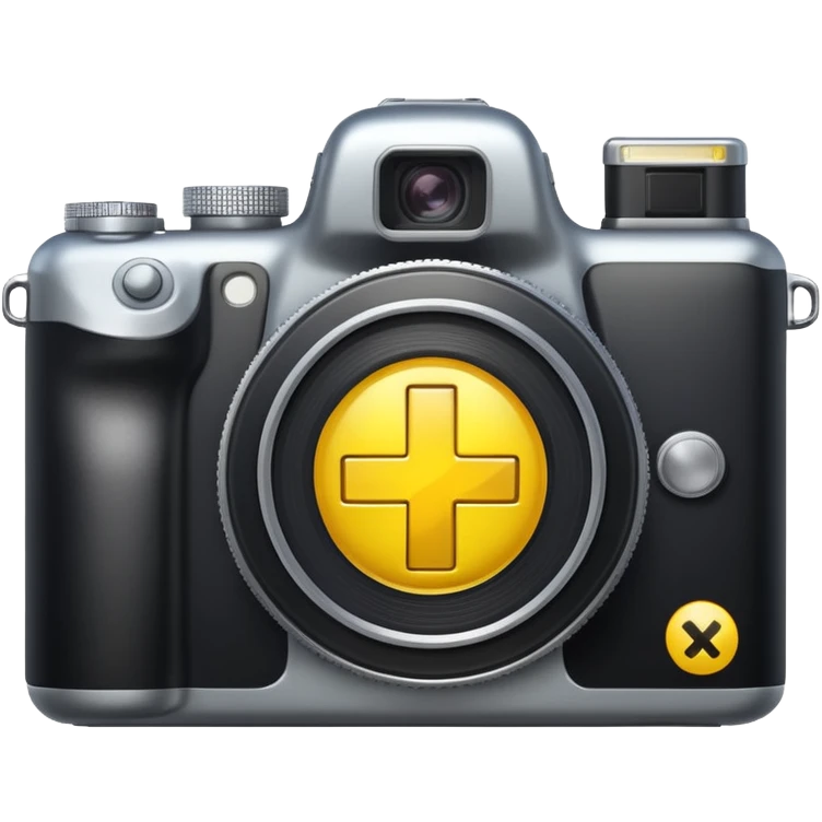 a camera with a yellow plus inside emoji