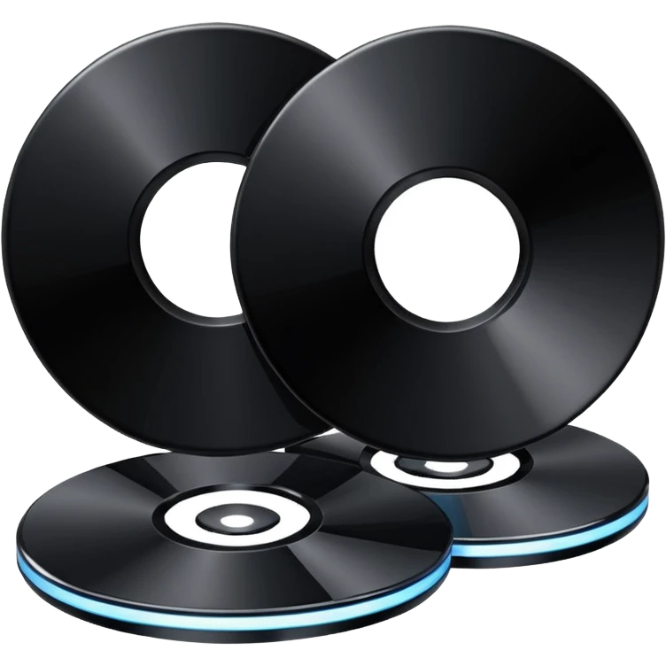 two black computer disk emoji