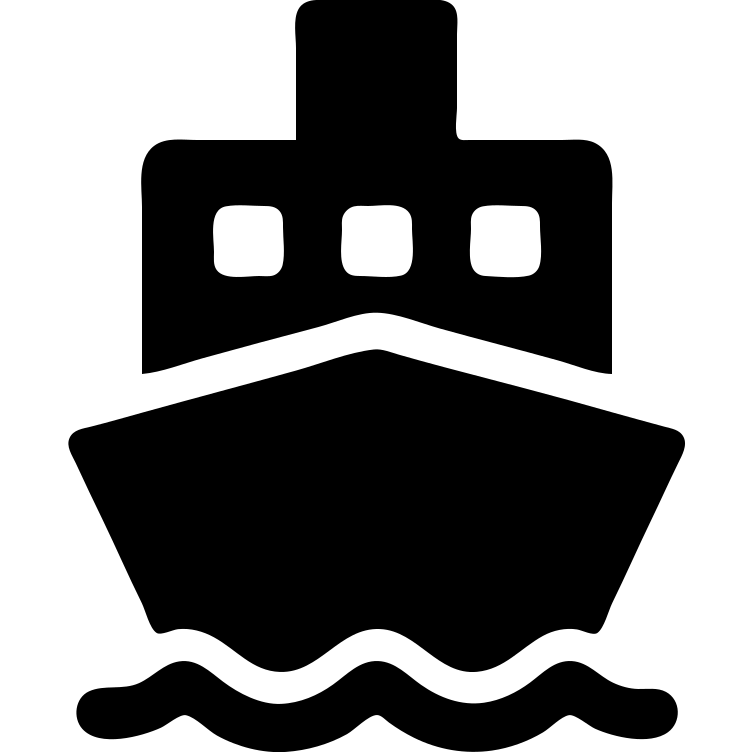 solid filled icon of a ship emoji