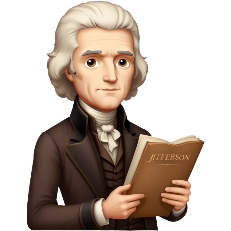 Thomas Jefferson holding declaration of independence emoji