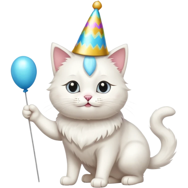 a full-body white cat new year  emoji