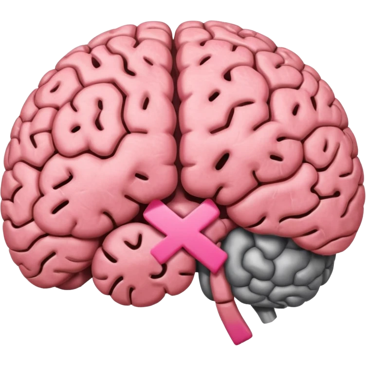 The brain and the X mark on it emoji