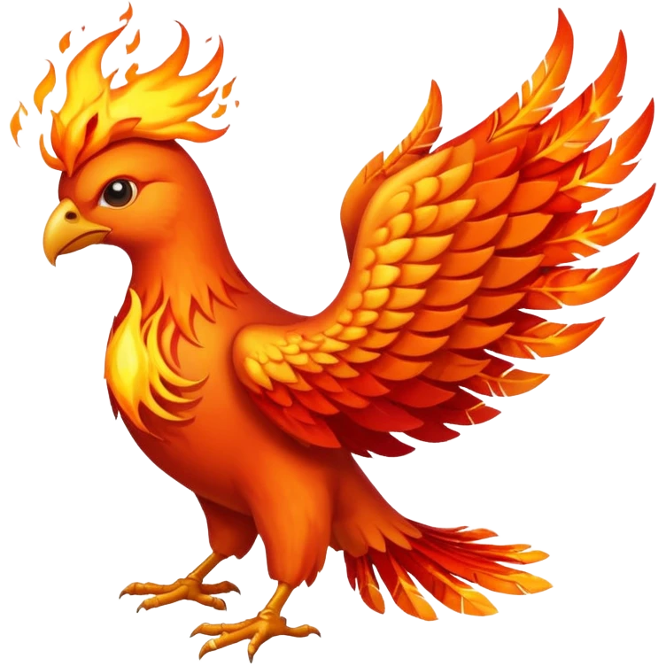 Pheonix bird with fire emoji emoji