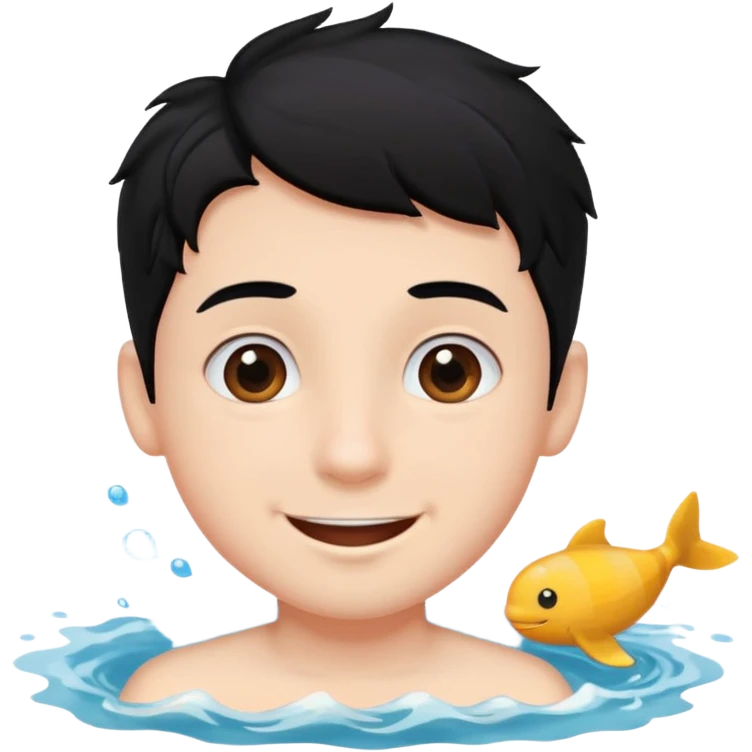바다좋아하고, 공기 좋아하고, 게임 좋아하고, 귀여워, 남자아이, 완벽주의자이고, 검정머리야 emoji