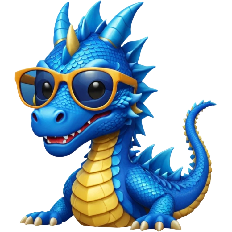 blue dragon wearing sunglasses emoji