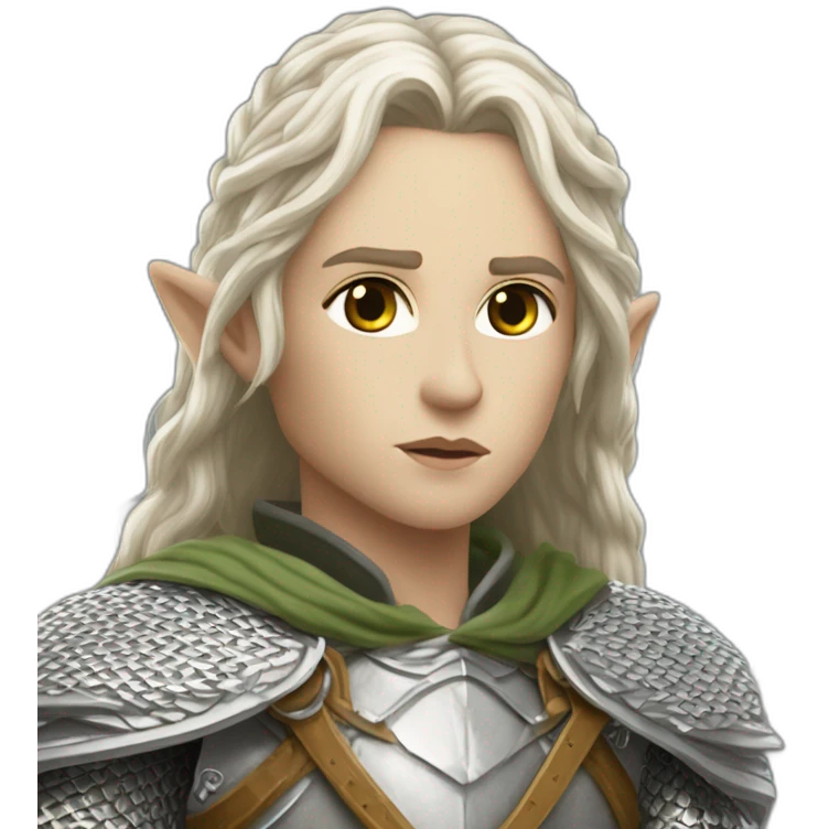 gondolindrim elven warrior silmarillion with silver chainmail shield and slim spear emoji