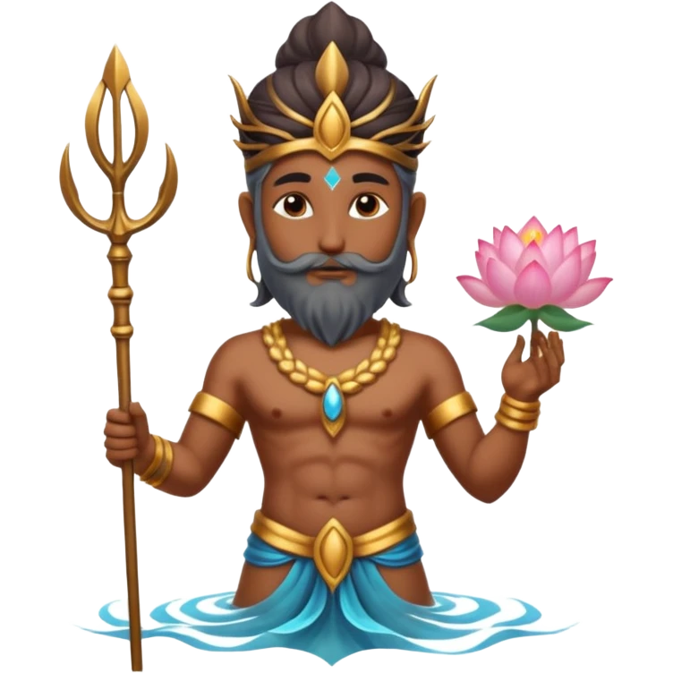 indian god with Poseidon trident emoji