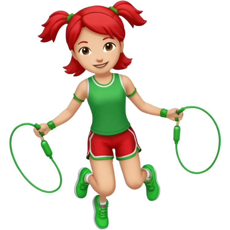 jumping rope with christmas color emoji
