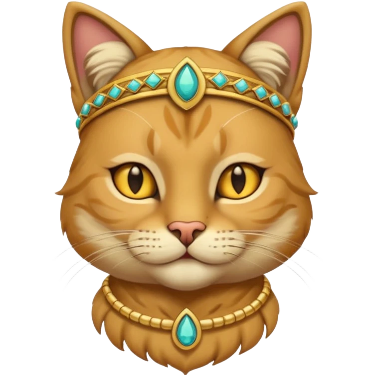 ancient cat with gold jewerly on head emoji