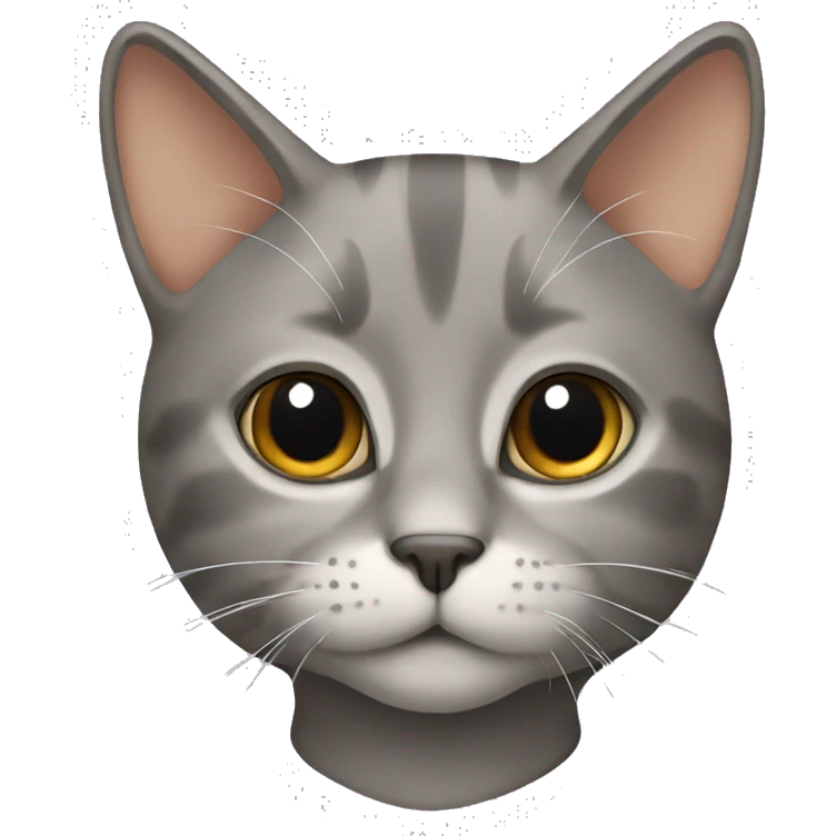 Grey and tan cat emoji