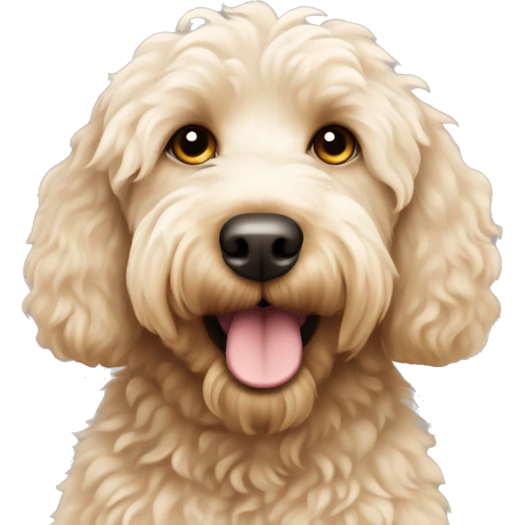 Cream colored Australian labradoodle emoji