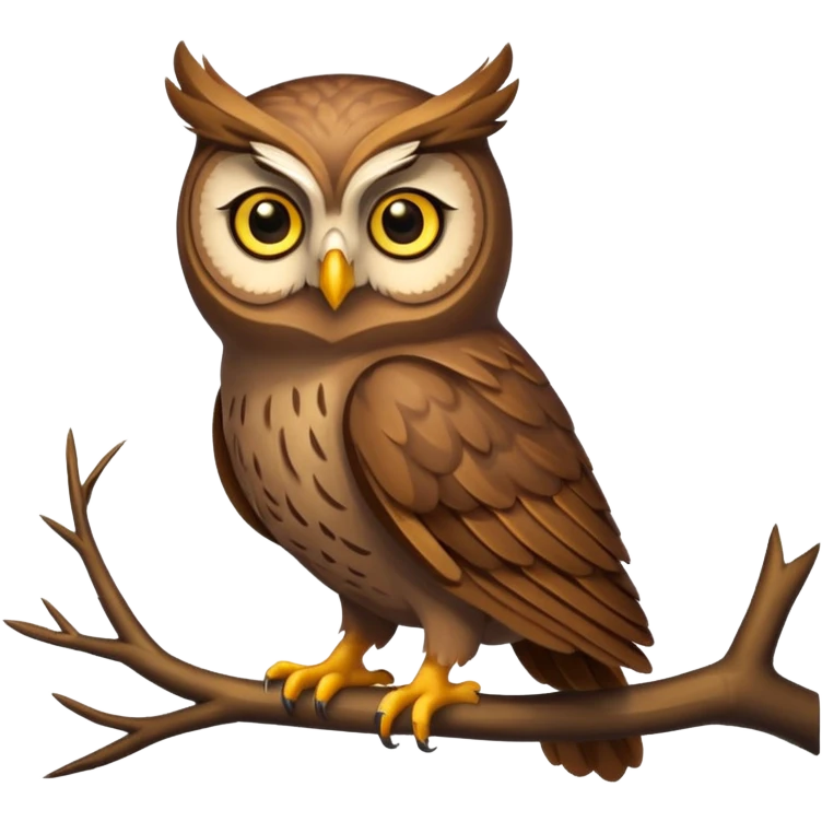 owl perched on branch emoji