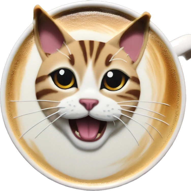 Cat art latte emoji
