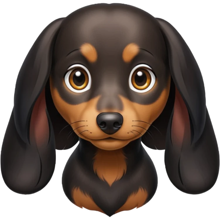Mini dachshund long black hair emoji